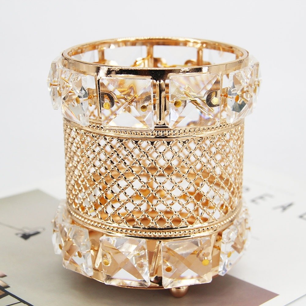 Gold Makeup Brush Holder Organ - Luxury Skincare And Makeup Brands 评论和价格